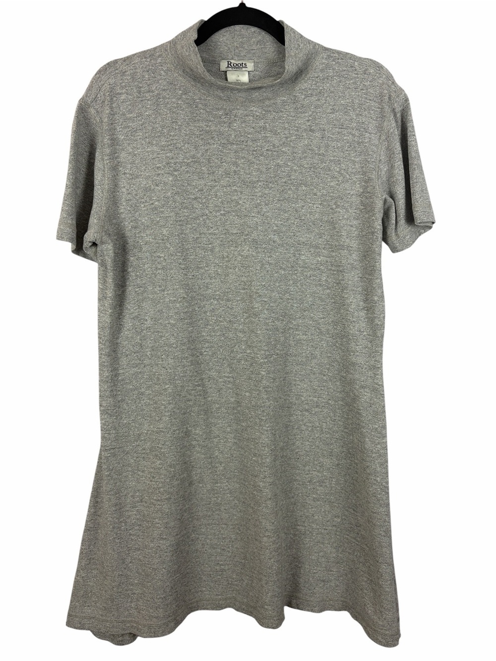 Roots Canada Grey Mock Neck T-Shirt Dress Size Small Made in Canada